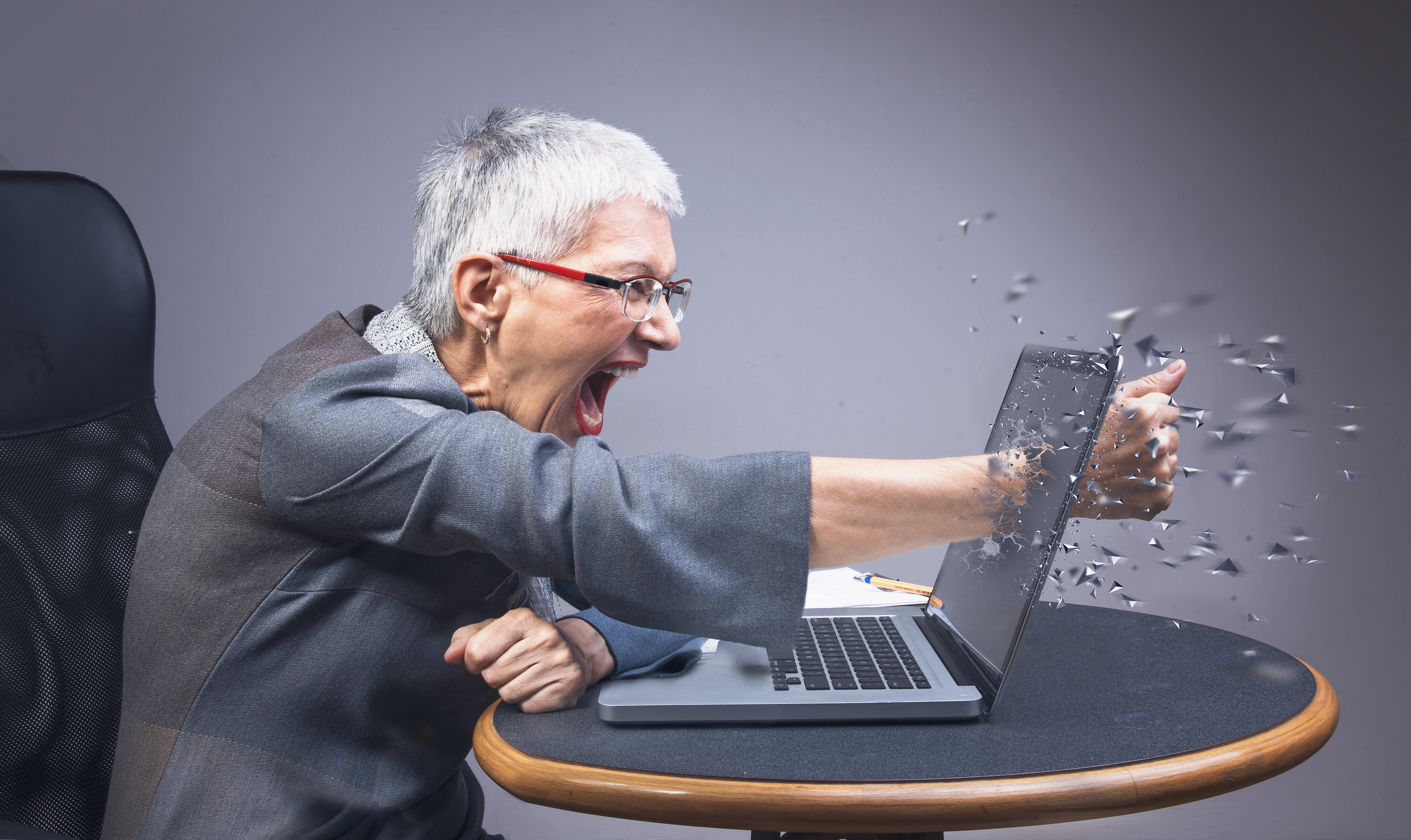 senior frustrated with computer