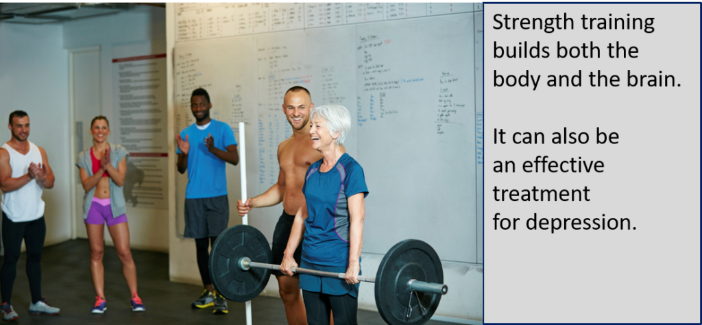 Strength training has a positive impact on depression.